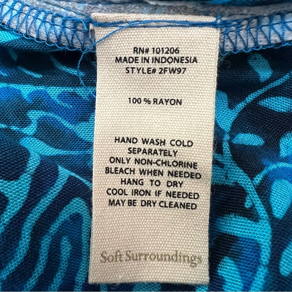 NWT SOFT SURROUNDINGS Islamorada Blue Green Koi Fish Open Cardigan Boho Resort - Picture 9 of 9